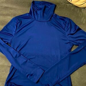 NEVER WORN royal blue silk body suit. Size L